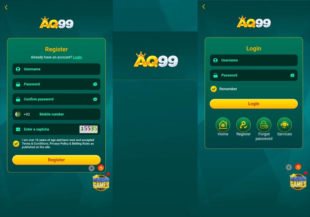 AQ99 Game registration page 