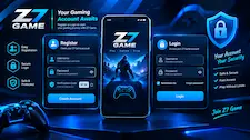 Z7 Game registration and login screen on smartphone