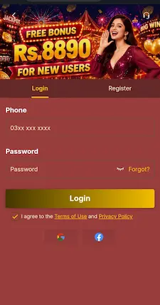 AONE777 Game login page with phone and password fields
