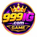 999IG Game logo with a golden crown and neon purple gaming design